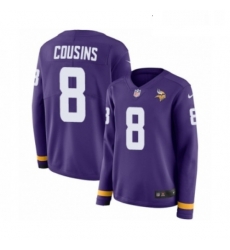 Womens Nike Minnesota Vikings 8 Kirk Cousins Limited Purple Therma Long Sleeve NFL Jersey Womens Nike Minnesota Vikings 8 Kirk Cousins Limited Purple Therma Long Sleeve NFL Jersey