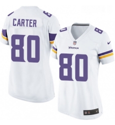 Womens Nike Minnesota Vikings 80 Cris Carter Game White NFL Jersey Womens Nike Minnesota Vikings 80 Cris Carter Game White NFL Jersey