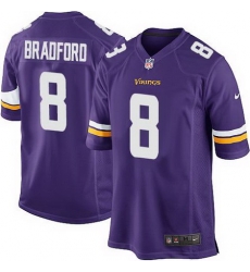 Nike Vikings #8 Sam Bradford Purple Team Color Youth Stitched NFL Elite Jersey Nike Vikings #8 Sam Bradford Purple Team Color Youth Stitched NFL Elite Jersey