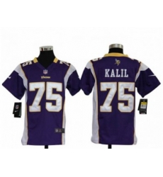 Youth Nike NFL Minnesota Vikings #75 Matt Kalil Purple Jerseys Youth Nike NFL Minnesota Vikings #75 Matt Kalil Purple Jerseys