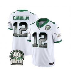 Men Philadelphia Eagles 12 Randall Cunningham White 2023 F U S E Throwback Vapor Untouchable Limited Stitched Football Jersey Men Philadelphia Eagles 12 Randall Cunningham White 2023 F U S E Throwback Vapor Untouchable Limited Stitched Football Jersey