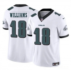 Men Philadelphia Eagles 18 Avery Williams White 2024 New F U S E  Vapor Untouchable Limited Stitched Football Jersey