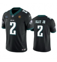 Men Philadelphia Eagles 2 Darius Slay JR Black 2023 F U S E With 2 Star C Patch And John Madden Patch Vapor Limited Stitched Football Jersey Men Philadelphia Eagles 2 Darius Slay JR Black 2023 F U S E With 2 Star C Patch And John Madden Patch Vapor Limited Stitched Football Jersey