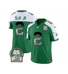Men Philadelphia Eagles 2 Darius Slay JR Green White 2023 F U S E  Throwback Vapor Untouchable Limited Stitched Football Jersey