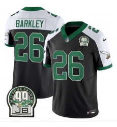 Men Philadelphia Eagles 26 Saquon Barkley Black 2024 F U S E Jerome Brown Patch Alternate Stitched Football Jersey Men Philadelphia Eagles 26 Saquon Barkley Black 2024 F U S E Jerome Brown Patch Alternate Stitched Football Jersey