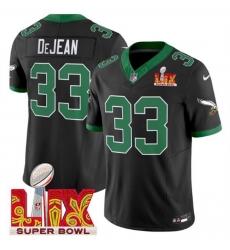 Men Philadelphia Eagles 33 Cooper DeJean Black 2025 Super Bowl LIX Patch F U S E Vapor Untouchable Limited Stitched Football Jersey Men Philadelphia Eagles 33 Cooper DeJean Black 2025 Super Bowl LIX Patch F U S E Vapor Untouchable Limited Stitched Football Jersey
