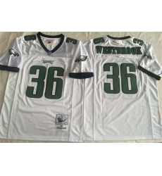 Men Philadelphia Eagles 36 Brian Westbrook White Throwback Stitched Football Jersey Men Philadelphia Eagles 36 Brian Westbrook White Throwback Stitched Football Jersey