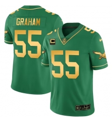 Men Philadelphia Eagles 55 Brandon Graham Green Gold Vapor Untouchable Limited Stitched jerseys Men Philadelphia Eagles 55 Brandon Graham Green Gold Vapor Untouchable Limited Stitched jerseys