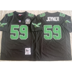 Men Philadelphia Eagles 59 Seth Joyner Black Throwback Stitched Football Jersey