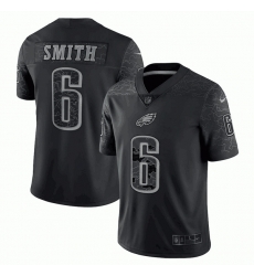 Men Philadelphia Eagles 6 DeVonta Smith Black Reflective Limited Stitched Jersey Men Philadelphia Eagles 6 DeVonta Smith Black Reflective Limited Stitched Jersey