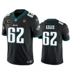 Men Philadelphia Eagles 62 Jason Kelce Black 2023 F U S E With 4 Star C Patch And John Madden Patch Vapor Limited Stitched Football Jersey Men Philadelphia Eagles 62 Jason Kelce Black 2023 F U S E With 4 Star C Patch And John Madden Patch Vapor Limited Stitched Football Jersey