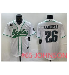 Men Philadelphia Eagles 65 Lane Johnson White With 3 star C Patch Cool Base Baseball Stitched Jersey Men Philadelphia Eagles 65 Lane Johnson White With 3 star C Patch Cool Base Baseball Stitched Jersey