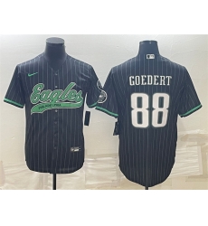 Men Philadelphia Eagles 88 Dallas Goedert Black With Patch Cool Base Stitched Baseball Jerseys Men Philadelphia Eagles 88 Dallas Goedert Black With Patch Cool Base Stitched Baseball Jerseys