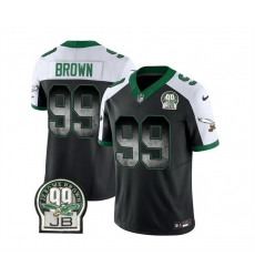 Men Philadelphia Eagles 99 Jerome Brown Black White 2023 F U S E Throwback Vapor Untouchable Limited Stitched Football Jersey Men Philadelphia Eagles 99 Jerome Brown Black White 2023 F U S E Throwback Vapor Untouchable Limited Stitched Football Jersey