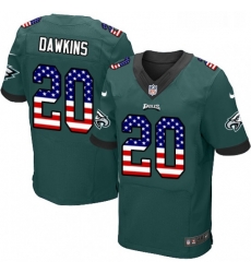 Mens Nike Philadelphia Eagles 20 Brian Dawkins Elite Midnight Green Home USA Flag Fashion NFL Jersey Mens Nike Philadelphia Eagles 20 Brian Dawkins Elite Midnight Green Home USA Flag Fashion NFL Jersey
