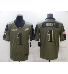 Men's Philadelphia Eagles #1 Jalen Hurts Nike Olive 2021 Salute To Service Limited Jersey Men's Philadelphia Eagles #1 Jalen Hurts Nike Olive 2021 Salute To Service Limited Jersey