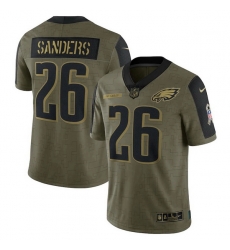 Men's Philadelphia Eagles Miles Sanders Nike Olive 2021 Salute To Service Limited Player Jersey Men's Philadelphia Eagles Miles Sanders Nike Olive 2021 Salute To Service Limited Player Jersey