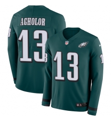 Nike Eagles #13 Nelson Agholor Midnight Green Team Color Men Stitched NFL Limited Therma Long Sleeve Jersey Nike Eagles #13 Nelson Agholor Midnight Green Team Color Men Stitched NFL Limited Therma Long Sleeve Jersey