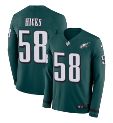 Nike Eagles #58 Jordan Hicks Midnight Green Team Color Men Stitched NFL Limited Therma Long Sleeve Jersey Nike Eagles #58 Jordan Hicks Midnight Green Team Color Men Stitched NFL Limited Therma Long Sleeve Jersey