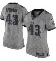 Nike Eagles #43 Darren Sproles Gray Womens Stitched NFL Limited Gridiron Gray Jersey Nike Eagles #43 Darren Sproles Gray Womens Stitched NFL Limited Gridiron Gray Jersey