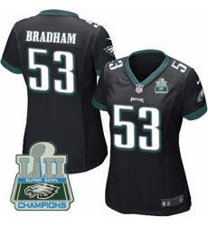Nike Eagles #53 Nigel Bradham Black Women 2018 Super Bowl Champions Game Jersey Nike Eagles #53 Nigel Bradham Black Women 2018 Super Bowl Champions Game Jersey