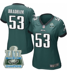 Nike Eagles #53 Nigel Bradham Green Women 2018 Super Bowl Champions Game Jersey Nike Eagles #53 Nigel Bradham Green Women 2018 Super Bowl Champions Game Jersey