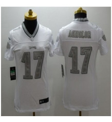 Women New Eagles #17 Nelson Agholor White Stitched NFL Limited Platinum Jersey Women New Eagles #17 Nelson Agholor White Stitched NFL Limited Platinum Jersey