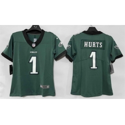 Women Philadelphia Eagles 1 Jalen Hurts Green New Vapor Untouchable Limited Stitched Football Jersey