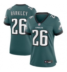 Women Philadelphia Eagles 26 Saquon Barkley Green Stitched Football Jersey Women Philadelphia Eagles 26 Saquon Barkley Green Stitched Football Jersey