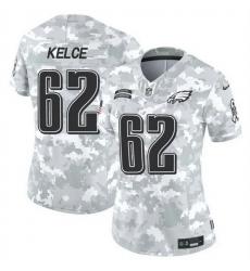 Women Philadelphia Eagles 62 Jason Kelce 2024 F U S E Arctic Camo Salute To Service Limited Stitched Jersey Women Philadelphia Eagles 62 Jason Kelce 2024 F U S E Arctic Camo Salute To Service Limited Stitched Jersey