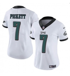 Women Philadelphia Eagles 7 Kenny Pickett White Vapor Untouchable Limited Stitched Football Jersey Women Philadelphia Eagles 7 Kenny Pickett White Vapor Untouchable Limited Stitched Football Jersey