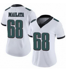 Women Philadelphia Eagles Jordan Mailata #68 White Vapor Limited Stitched Football Jersey Women Philadelphia Eagles Jordan Mailata #68 White Vapor Limited Stitched Football Jersey