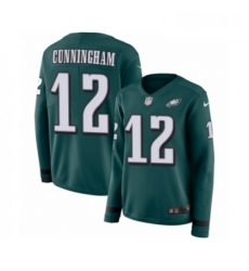 Womens Nike Philadelphia Eagles 12 Randall Cunningham Limited Green Therma Long Sleeve NFL Jersey Womens Nike Philadelphia Eagles 12 Randall Cunningham Limited Green Therma Long Sleeve NFL Jersey
