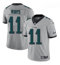Eagles #11 Carson Wentz Silver Youth Stitched Football Limited Inverted Legend Jersey Eagles #11 Carson Wentz Silver Youth Stitched Football Limited Inverted Legend Jersey
