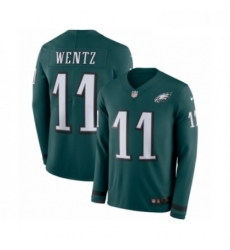 Youth Nike Philadelphia Eagles 11 Carson Wentz Limited Green Therma Long Sleeve NFL Jersey Youth Nike Philadelphia Eagles 11 Carson Wentz Limited Green Therma Long Sleeve NFL Jersey