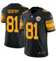 Men Nike 81 Zach Gentry Pittsburgh Steelers Limited Black Color Rush Jersey Men Nike 81 Zach Gentry Pittsburgh Steelers Limited Black Color Rush Jersey