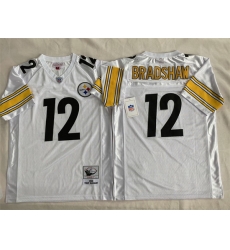 Men Pittsburgh Steelers 12 Terry Bradshaw White Stitched Football Jersey Men Pittsburgh Steelers 12 Terry Bradshaw White Stitched Football Jersey