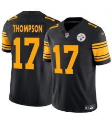 Men Pittsburgh Steelers 17 Skylar Thompson Black 2025 F U S E Color Rush Vapor Untouchable Limited Stitched Jersey Men Pittsburgh Steelers 17 Skylar Thompson Black 2025 F U S E Color Rush Vapor Untouchable Limited Stitched Jersey