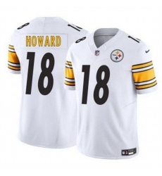 Men Pittsburgh Steelers 18 Will Howard White 2025 Draft F U S E Vapor Limited Stitched Football Jersey Men Pittsburgh Steelers 18 Will Howard White 2025 Draft F U S E Vapor Limited Stitched Football Jersey