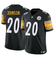 Men Pittsburgh Steelers 20 Kaleb Johnson Black 2025 Draft F U S E Vapor Limited Stitched Football Jersey Men Pittsburgh Steelers 20 Kaleb Johnson Black 2025 Draft F U S E Vapor Limited Stitched Football Jersey