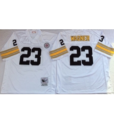Men Pittsburgh Steelers 23 Mike Wagner White M&N Throwback Jersey Men Pittsburgh Steelers 23 Mike Wagner White M&N Throwback Jersey