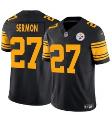 Men Pittsburgh Steelers 27 Trey Sermon Black 2025 F U S E  Color Rush Vapor Untouchable Limited Stitched Jersey