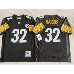 Men Pittsburgh Steelers 32 Franco Harris Black Stitched Football Jersey
