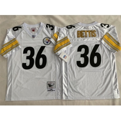 Men Pittsburgh Steelers 36 Jerome Bettis White Vapor Limited Stitched Football Jersey