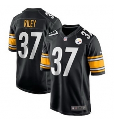 Men Pittsburgh Steelers 37 Elijah Riley Nike Black Game Player Jersey Men Pittsburgh Steelers 37 Elijah Riley Nike Black Game Player Jersey