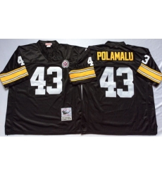 Men Pittsburgh Steelers 43 Troy Polamalu Black M&N Throwback Jersey Men Pittsburgh Steelers 43 Troy Polamalu Black M&N Throwback Jersey