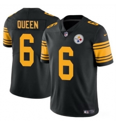 Men Pittsburgh Steelers 6 Patrick Queen Black Color Rush Vapor Untouchable Limited Football Stitched Jersey Men Pittsburgh Steelers 6 Patrick Queen Black Color Rush Vapor Untouchable Limited Football Stitched Jersey