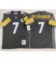 Men Pittsburgh Steelers 7 Ben Roethlisberger Black Stitched Football Jersey