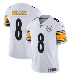 Men Pittsburgh Steelers 8 Aaron Rodgers White 2025 Vapor Limited Stitched Football Jersey Men Pittsburgh Steelers 8 Aaron Rodgers White 2025 Vapor Limited Stitched Football Jersey