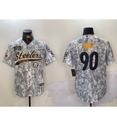Men Pittsburgh Steelers 90 T J Watt 2024 Arctic Camo Salute To Service Stitched Baseball Jersey 1 Men Pittsburgh Steelers 90 T J Watt 2024 Arctic Camo Salute To Service Stitched Baseball Jersey 1